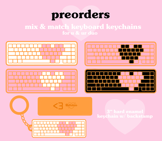 Heart Keyboard Hard Enamel Keychains - PREORDER